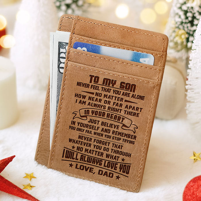 À mon fils, je t'aimerai toujours inconditionnellement - Porte-cartes - À mon fils, cadeau pour fils, cadeau pour fils de papa et maman, cadeau d'anniversaire pour fils, cadeau de Noël