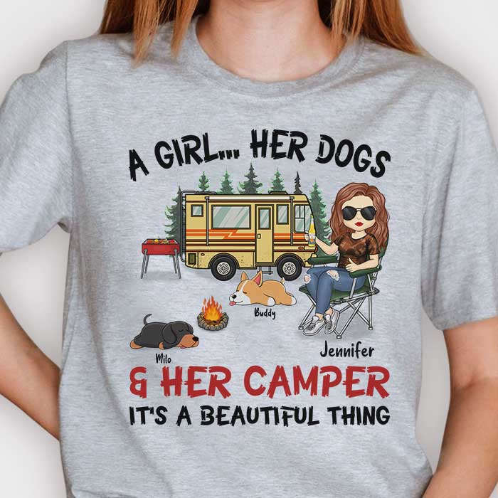 A Girl & Her Dogs, It's A Beautiful Thing - Personalized Unisex T-shirt, Hoodie, Sweatshirt.