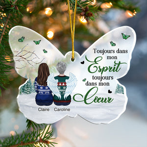 Tes ailes étaient prêtes mais mon cœur n'était pas - Décoration de Noël en acrylique personnalisée en forme de papillon - Cadeau commémoratif, cadeau de sympathie, cadeau de Noël