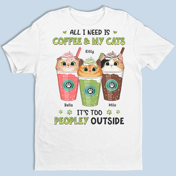 J'ai besoin de café et de mes chats - T-shirt unisexe personnalisé, sweat à capuche, sweat-shirt - Fête des Mères, cadeau pour les propriétaires d'animaux et les amoureux des animaux