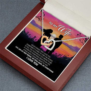 You Are My Best Friend My Soul Mate My Everything - Gift For Couples, Husband Wife, Personalized Interlocking Hearts Necklace.