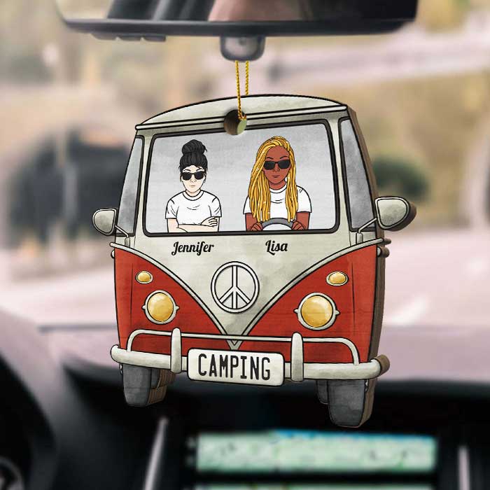 Home Is Where You Park It - Gift For Camping Couples, Personalized Camping Shaped Ornament.