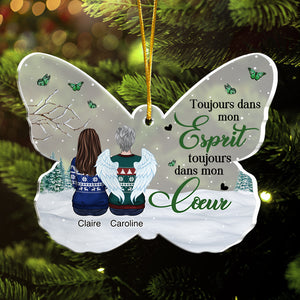 Tes ailes étaient prêtes mais mon cœur n'était pas - Décoration de Noël en acrylique personnalisée en forme de papillon - Cadeau commémoratif, cadeau de sympathie, cadeau de Noël