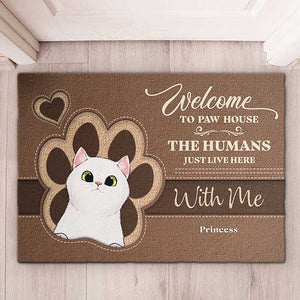 Bienvenue chez Paw House - Tapis décoratif personnalisé - Cadeau pour les amoureux des animaux