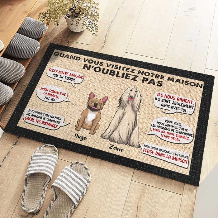 Quand Vous Visitez Ma/Notre Maison N'oubliez Pas - Personalized Decorative Mat French.