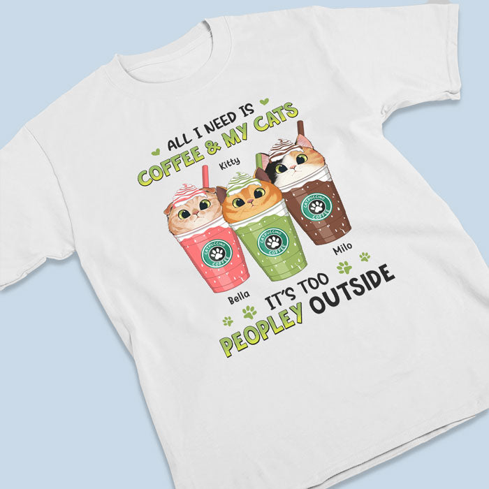 J'ai besoin de café et de mes chats - T-shirt unisexe personnalisé, sweat à capuche, sweat-shirt - Fête des Mères, cadeau pour les propriétaires d'animaux et les amoureux des animaux