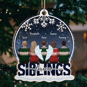 Nous sommes la meilleure famille pour toujours - Ornement personnalisé familial - En forme de boule à neige en bois - Cadeau de Noël pour les membres de la famille, les meilleurs amis, les BFF