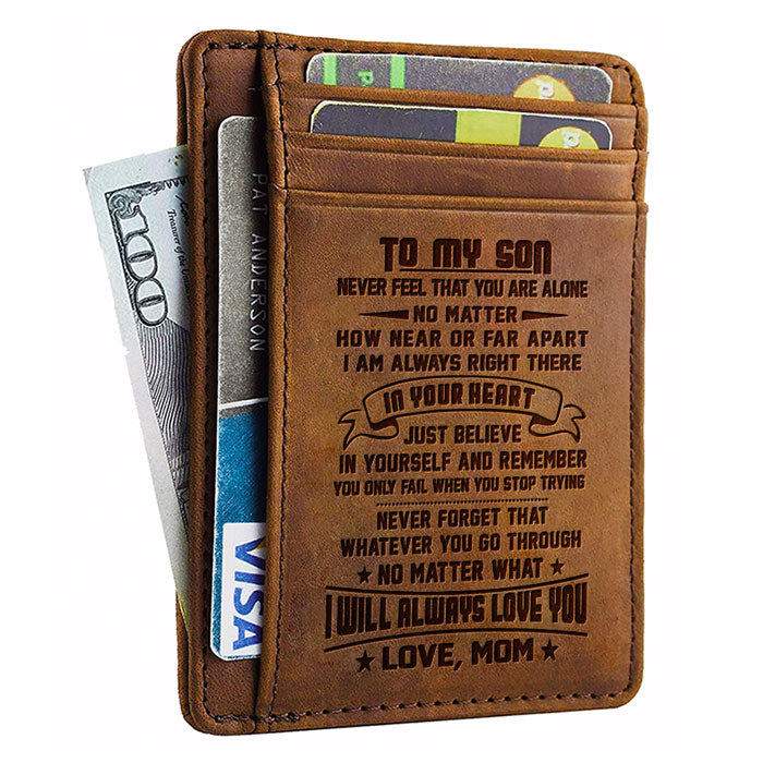 À mon fils, je t'aimerai toujours inconditionnellement - Porte-cartes - À mon fils, cadeau pour fils, cadeau pour fils de papa et maman, cadeau d'anniversaire pour fils, cadeau de Noël