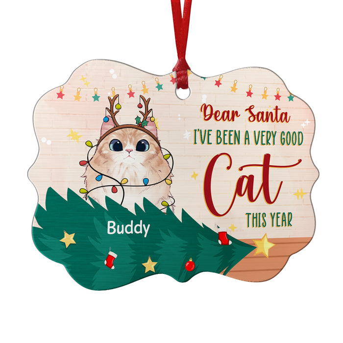 J'ai été un très bon chat/chien cette année - Décoration de Noël en bois personnalisée en forme de Benelux - Cadeau pour les amoureux des animaux, cadeau de Noël