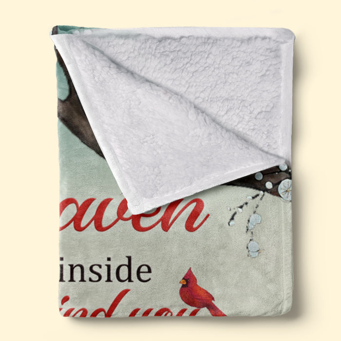 Un câlin du ciel trouvé au plus profond de toi pour toujours te rappeler que je suis là à tes côtés - Couverture personnalisée commémorative - Cadeau de condoléances, cadeau de Noël pour les membres de la famille