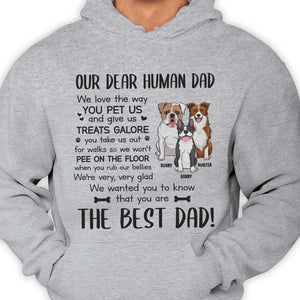 À mon cher papa humain - T-shirt unisexe personnalisé, sweat à capuche - Cadeau pour papa, cadeau pour la fête des pères