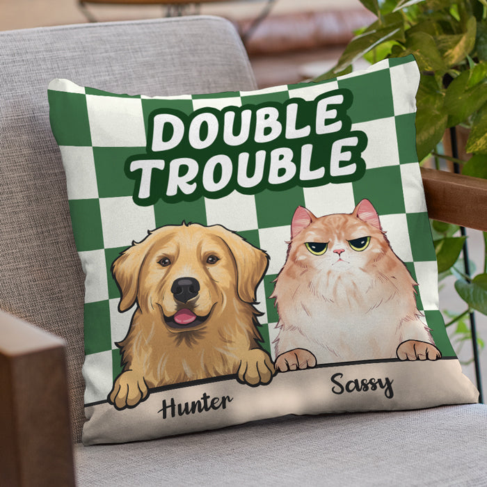 Trouble Maker - Coussin personnalisé pour chien et chat - Cadeau pour propriétaires et amoureux des animaux