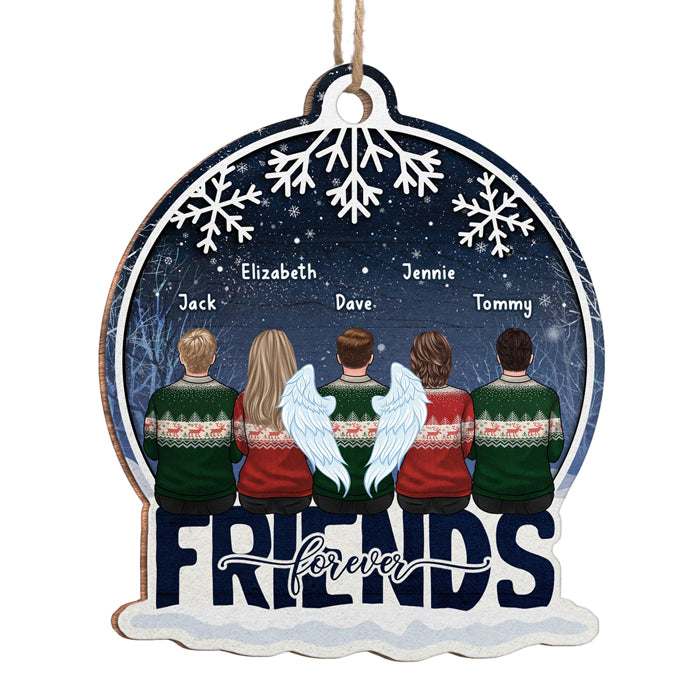 Nous sommes la meilleure famille pour toujours - Ornement personnalisé familial - En forme de boule à neige en bois - Cadeau de Noël pour les membres de la famille, les meilleurs amis, les BFF