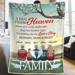 Un câlin du ciel trouvé au plus profond de toi pour toujours te rappeler que je suis là à tes côtés - Couverture personnalisée commémorative - Cadeau de condoléances, cadeau de Noël pour les membres de la famille
