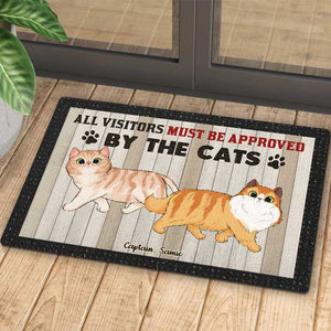Les visiteurs doivent être approuvés par les chats - Tapis décoratif personnalisé - Cadeau pour les amoureux des animaux