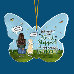 Tu es à jamais dans mon cœur - Décoration de Noël personnalisée en acrylique en forme de papillon - Cadeau commémoratif, cadeau de condoléances, cadeau de Noël