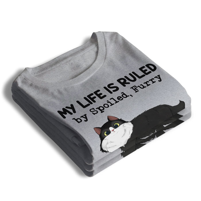 Ma vie est gouvernée par des seigneurs gâtés et poilus - T-shirt unisexe personnalisé, sweat à capuche, sweat-shirt - Cadeau pour les propriétaires d'animaux et les amoureux des animaux