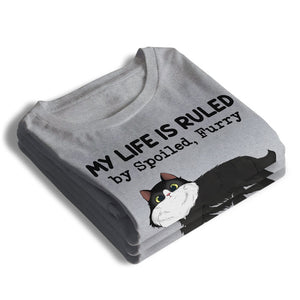 Ma vie est gouvernée par des seigneurs gâtés et poilus - T-shirt unisexe personnalisé, sweat à capuche, sweat-shirt - Cadeau pour les propriétaires d'animaux et les amoureux des animaux