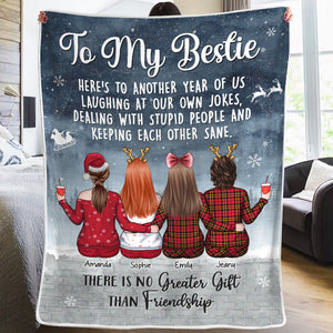 Voici une autre année de liens ensemble - Couverture personnalisée Bestie - Cadeau de Noël pour les meilleures amies, BFF, sœurs