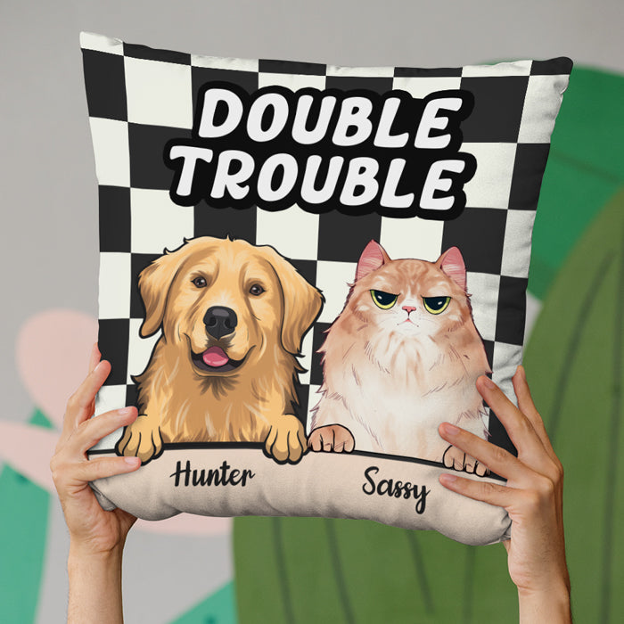 Trouble Maker - Coussin personnalisé pour chien et chat - Cadeau pour propriétaires et amoureux des animaux