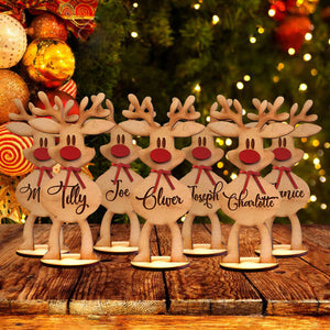 Noël est l'endroit où les rennes sont les plus mignons de tous - Noms de lieux de Noël personnalisés avec des rennes - Décoration de Noël, cadeau souvenir, décoration de table, cadeaux, cadeau de Noël