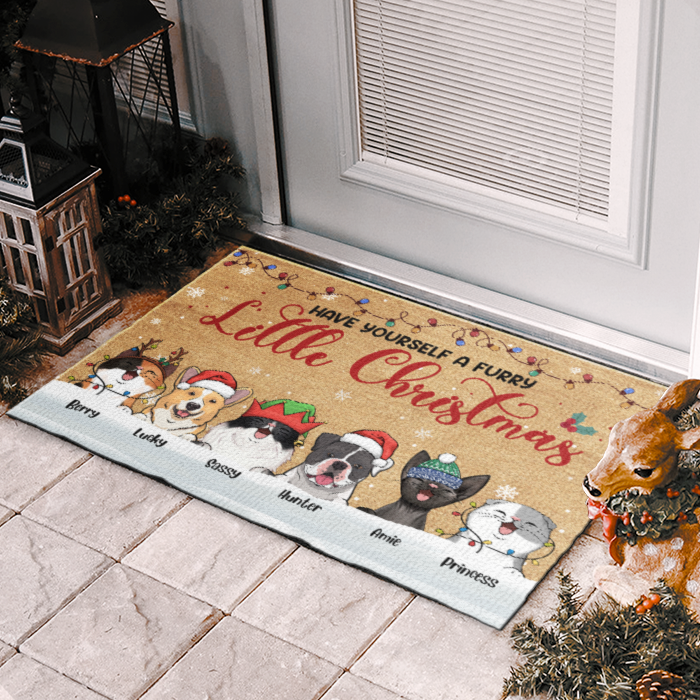 Un petit Noël tout doux - Tapis décoratif personnalisé pour chien et chat - Cadeau de Noël pour les propriétaires et les amoureux des animaux