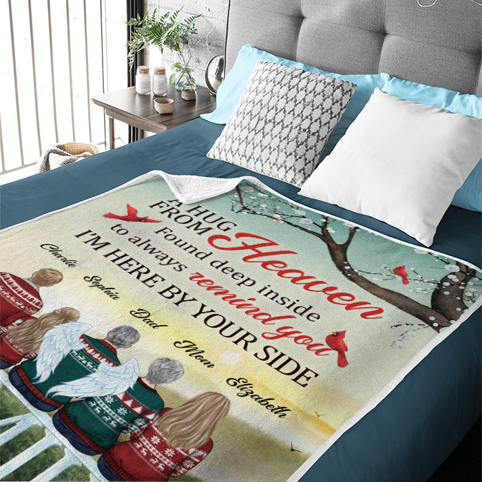 Un câlin du ciel trouvé au plus profond de toi pour toujours te rappeler que je suis là à tes côtés - Couverture personnalisée commémorative - Cadeau de condoléances, cadeau de Noël pour les membres de la famille