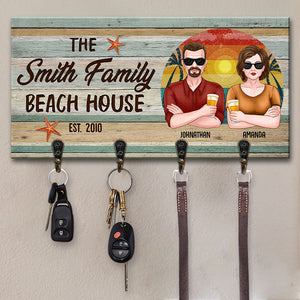 La maison familiale de plage - Porte-clés personnalisé, porte-clés - Cadeau pour couple, mari et femme