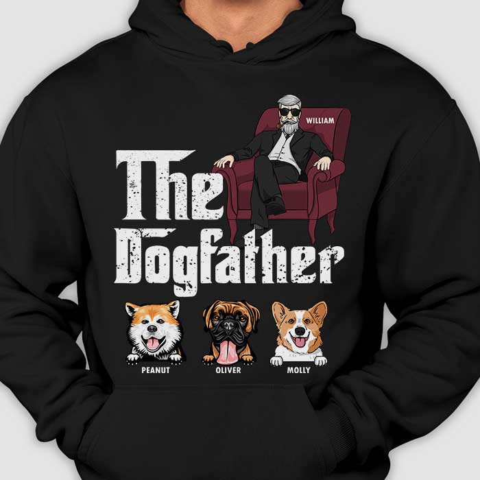 Le Père Chien Vintage Dog Dad en Costume - Cadeau pour Papa Chien - T-shirt Unisexe Personnalisé, Sweat à Capuche