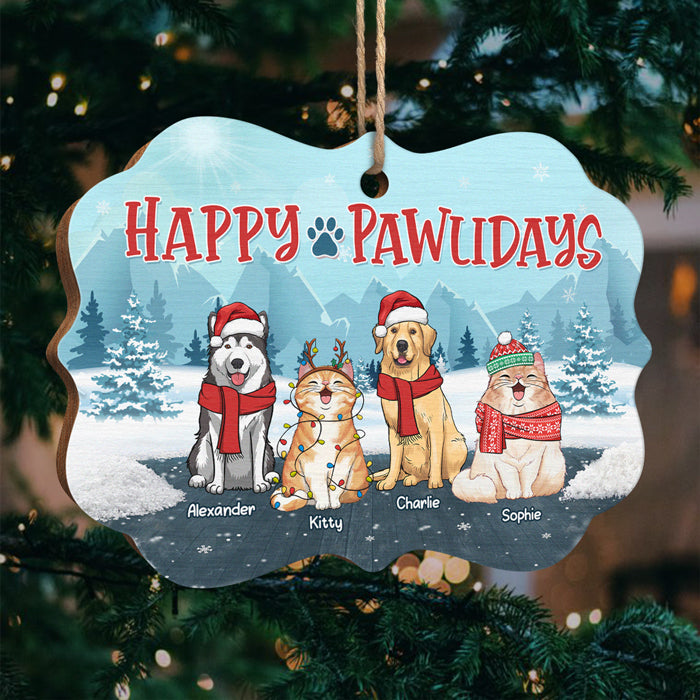Joyeux Pawlidays - Décoration personnalisée pour chien et chat - Bois en forme de Benelux - Cadeau de Noël pour propriétaires et amoureux des animaux