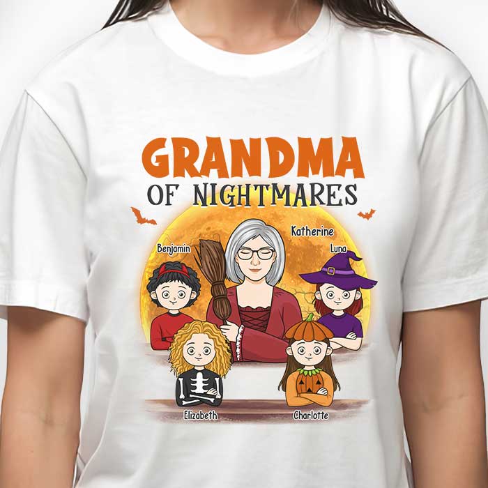 Grand-mère des cauchemars - T-shirt unisexe personnalisé, sweat à capuche, sweat-shirt - Cadeau pour grand-mère, grands-parents, cadeau d'Halloween