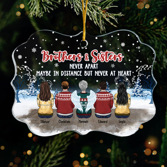 Frères et sœurs ne se séparent jamais - Décoration de Noël personnalisée en acrylique en forme de Benelux - Cadeau pour frères et sœurs, cadeau de Noël