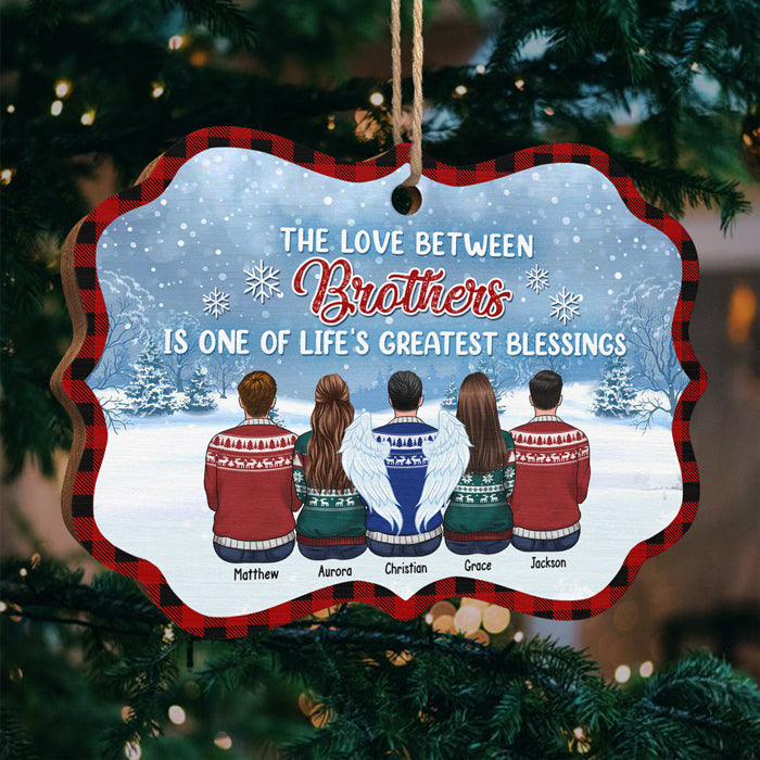 Brothers & Sisters Maybe In Distance But Never At Heart - Personalized Custom Benelux Shaped Wood Christmas Ornament - Gift For Siblings, Christmas Gift