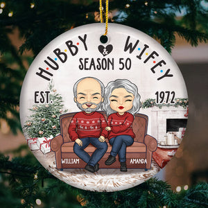 La saison des mariages continue ! Décoration personnalisée pour couple - Forme ronde en céramique - Cadeau de Noël pour mari et femme, anniversaire