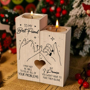 Vous n'aurez pas à affronter les problèmes seul(e) - Bougeoir Bestie - Cadeau de Noël pour meilleures amies, meilleures amies, sœurs