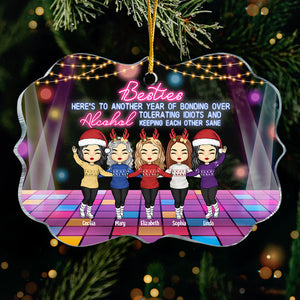 Une année de complicité autour de l'alcool - Décoration de Noël personnalisée en acrylique en forme de Benelux - Cadeau pour meilleure amie, meilleure amie, sœur, cadeau d'anniversaire pour meilleure amie et amie, cadeau de Noël