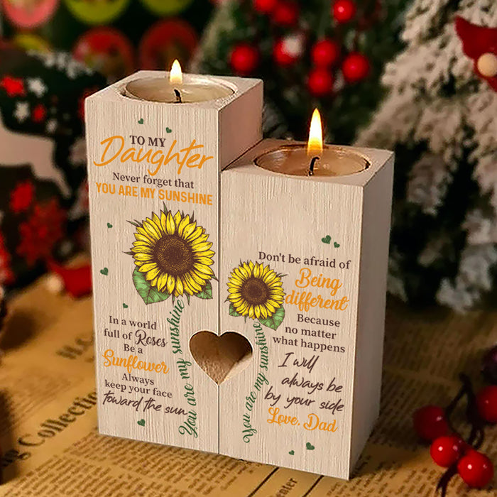 Gardez toujours votre visage face au soleil - Bougeoir familial - Cadeau de Noël pour fille de la part de papa