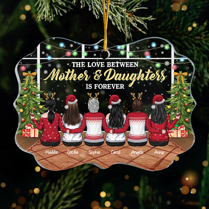 L'amour entre mère et fille ne connaît pas de distance - Décoration de Noël personnalisée en acrylique en forme de Benelux - Cadeau pour la famille, cadeau de Noël