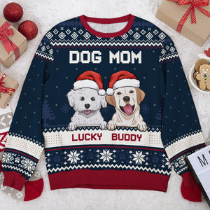 Nous sommes maman et papa à fourrure - Sweat-shirt moche personnalisé pour chien - Pull en laine unisexe - Cadeau de Noël pour propriétaires d'animaux et amoureux des animaux