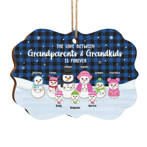 L'amour entre grands-parents et petits-enfants Bonhomme de neige - Décoration de Noël en bois personnalisée en forme de Benelux - Cadeau pour grands-parents, cadeau de Noël