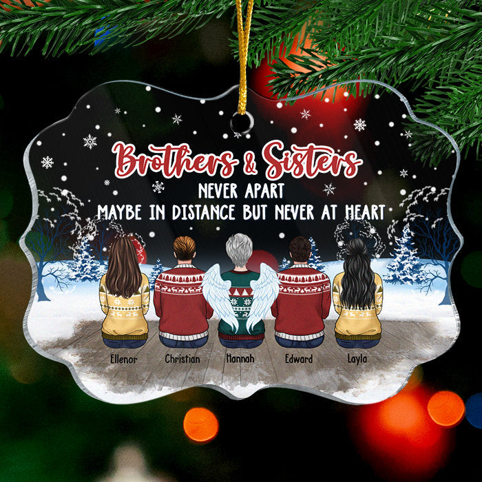 Frères et sœurs ne se séparent jamais - Décoration de Noël personnalisée en acrylique en forme de Benelux - Cadeau pour frères et sœurs, cadeau de Noël