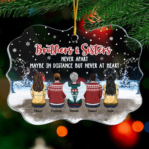 Frères et sœurs ne se séparent jamais - Décoration de Noël personnalisée en acrylique en forme de Benelux - Cadeau pour frères et sœurs, cadeau de Noël
