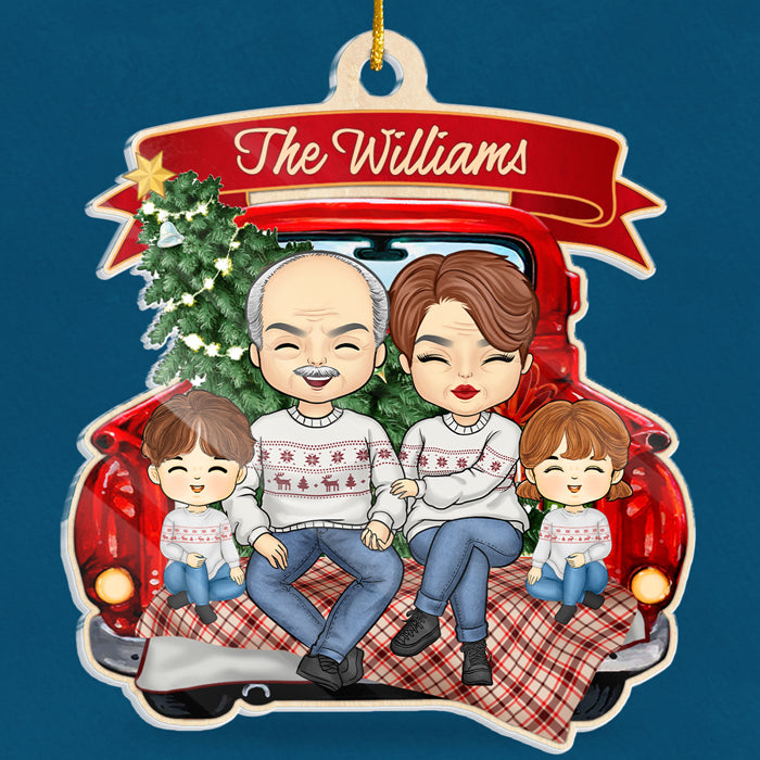 La famille est un cadeau - Ornement personnalisé pour la famille - Forme unique en acrylique - Cadeau de Noël pour les membres de la famille