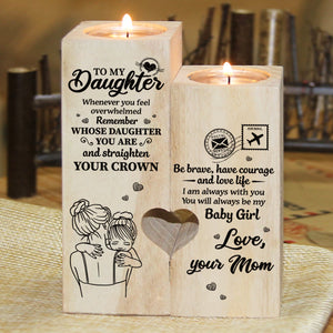 À ma fille, tu seras toujours ma petite fille - Bougeoir familial - Cadeau de Noël pour fille de la part de maman
