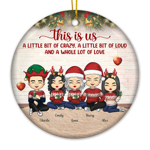 Tous les cœurs rentrent à la maison pour Noël - Ornement personnalisé pour la famille - Forme ronde en céramique - Cadeau de Noël pour les membres de la famille