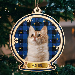 Voici les pattes du Père Noël ! Décoration de Noël ronde en bois personnalisée avec photo ! Télécharger une image, cadeau pour les amoureux des animaux, cadeau de Noël