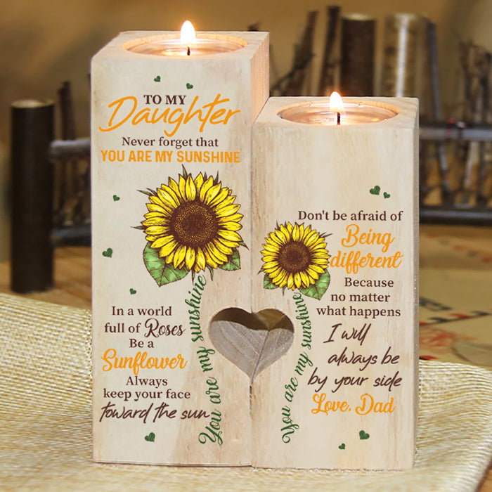 Gardez toujours votre visage face au soleil - Bougeoir familial - Cadeau de Noël pour fille de la part de papa