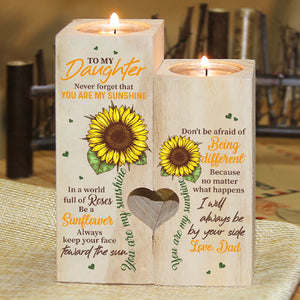 Gardez toujours votre visage face au soleil - Bougeoir familial - Cadeau de Noël pour fille de la part de papa