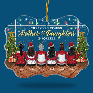 L'amour entre mère et fille ne connaît pas de distance - Décoration de Noël personnalisée en acrylique en forme de Benelux - Cadeau pour la famille, cadeau de Noël