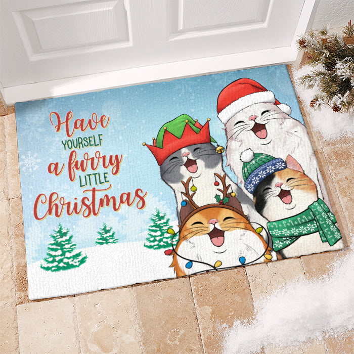 Joyeux Noël, sale animal ! Tapis décoratif personnalisé pour chat ! Cadeau de Noël pour les propriétaires et les amoureux des animaux.